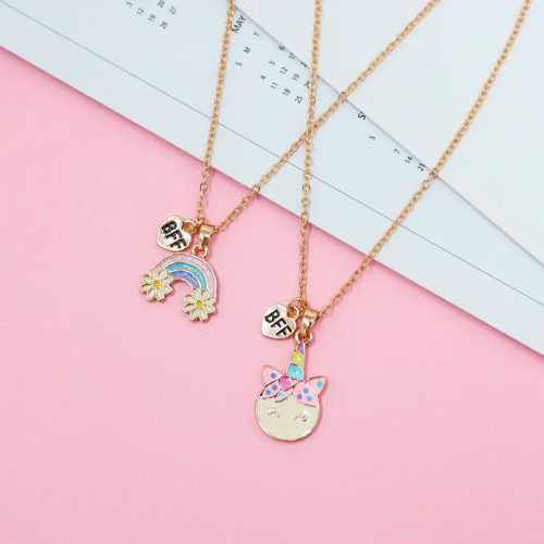 collier set best friend meilleur ami bijoux amitié rainbow arc en ciel nc fenua shopping