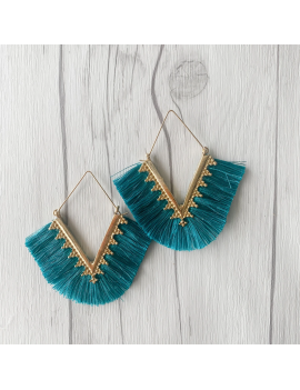 boucles d'oreilles pompon frange color bijoux nc fenua shopping