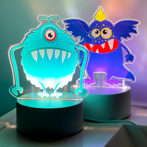 lampe led monstre monster light chevet kids enfant boys fun nc fenua shopping