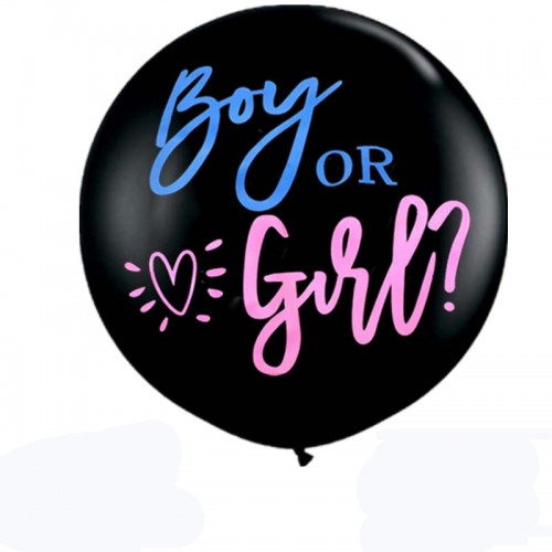 ballon gender reveal confettis noir party annonce sexe bébé fête tahiti fenua shopping