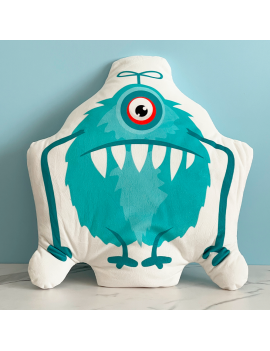 coussin peluche plush pillow monster monstre blue kids enfant nc fenua shopping