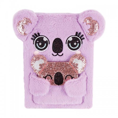 notebook pink koala fluffy marque-page rose girly nc fenua shopping