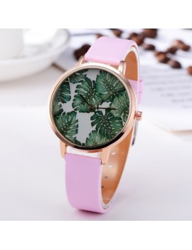 montre tropic color tropical feuillage vert rose pink watch accessoire bijoux jewelry nc fenua shopping